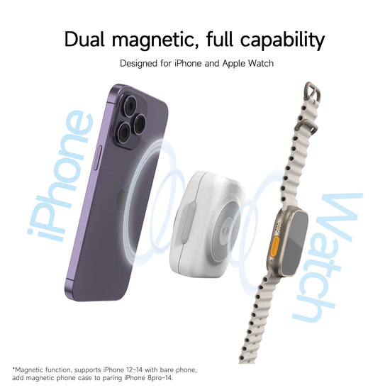 ISDT PB25 DW Portable Charger Power Bank,Smart Wireless Power Bank for iPhone/iWatch,7000 mAh Mini Magnetic Power Bank