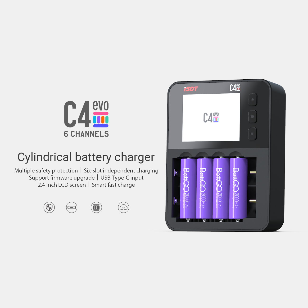 ISDT C4 EVO Smart Battery Charger for AA AAA 18650 26700 Battery with –  Nova New Energy