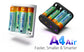 ISDT A4 Air 4-Bay AAA Battery Charger 18W AA Smart Battery Charger USB Input Househould battery Charger Wireless Operation for Rechargeable AA 10500 12500 Ni-MH/CD LiHv LiFePO4 Eneloop Battery