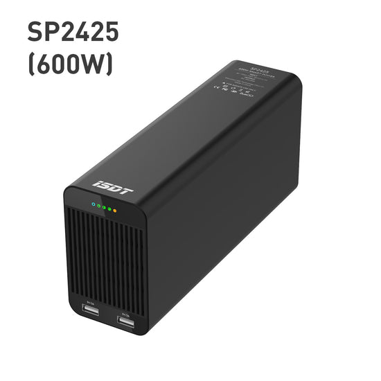 ISDT DC Power Supply,SP2425 600W 33A Power Station,Smart Power Supply for Travel Camping Emergency for Lithium/LiPo/Life/Li-ion/NiMH/Nicd Battery (1 DC Port and 2 USB Charging Output Ports)