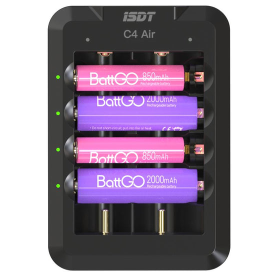 ISDT C4 Air Quick Battery Charger, 6 Slots USB C Household Battery Charger with Bluetooth APP Connection Function