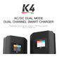 ISDT K4 Dual Lipo Battery Charger Discharger 1~8S RC Battery Charger AC 400W DC 600Wx2 for Life,Lilon/Hv,Pb,NiMH/Cd Battery Balance Charger Smart Charger,with LCD Display, Phone control