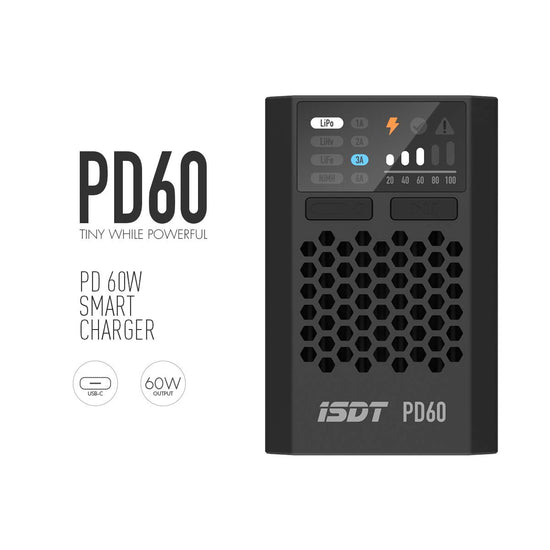 ISDT PD60 60W 6A Lipo Balance Charger,RC Battery Balance Charger ,Portable Lipo Charger for Lipo Batteries